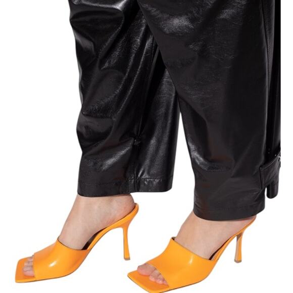 New Bottega Veneta Stretch Lamskin Leather Mules Orange Size 38 - Picture 1 of 9